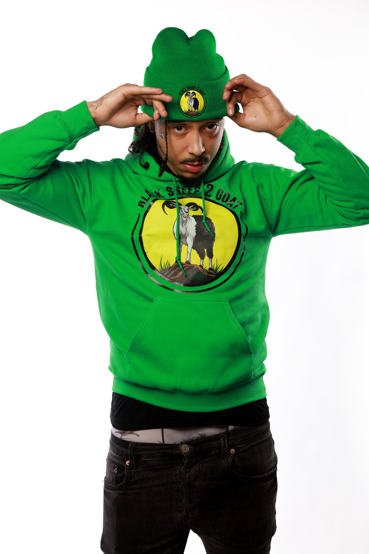 Black Sheep 2 Goat Hoodies Green